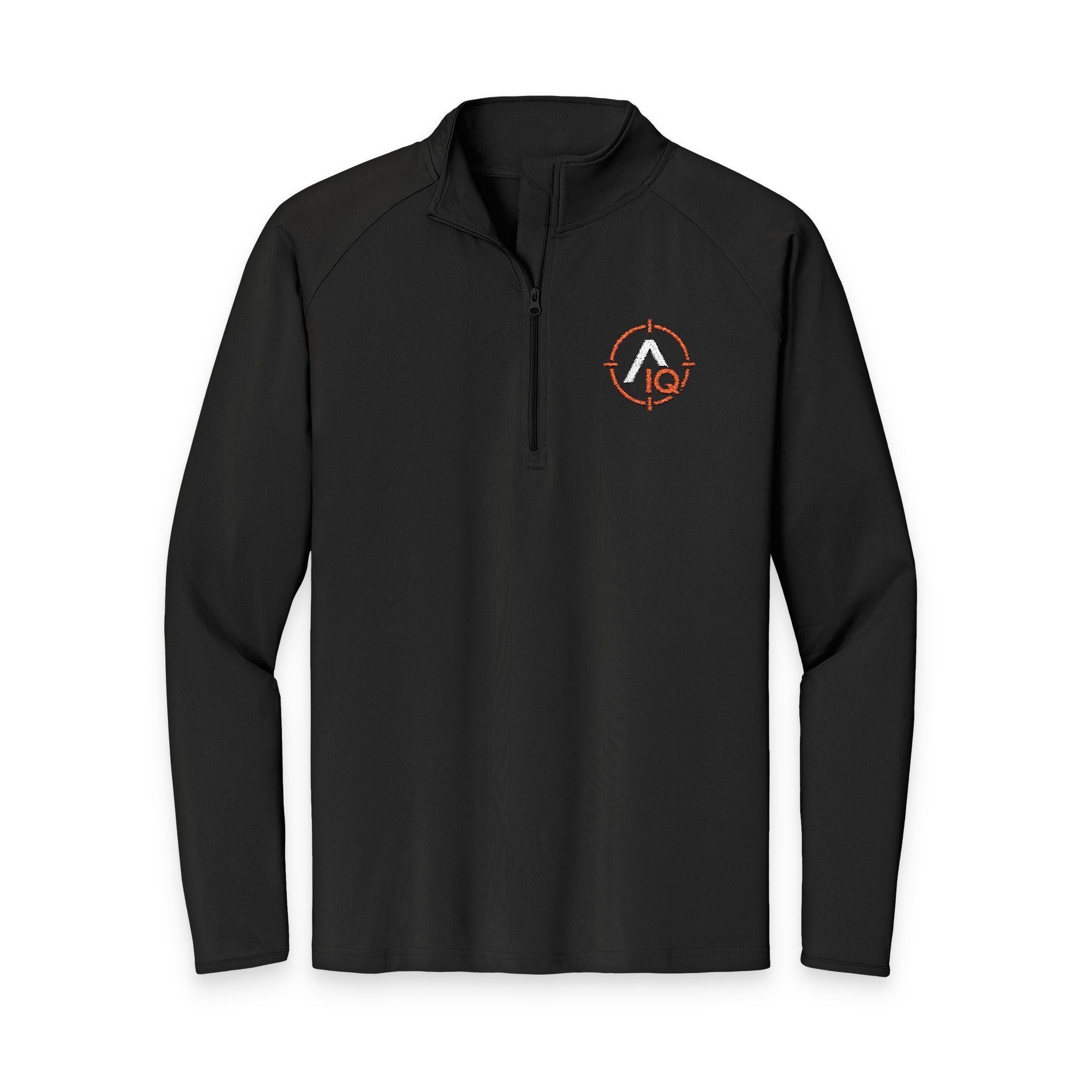 Embroidered Black Quarter-Zip Pullover